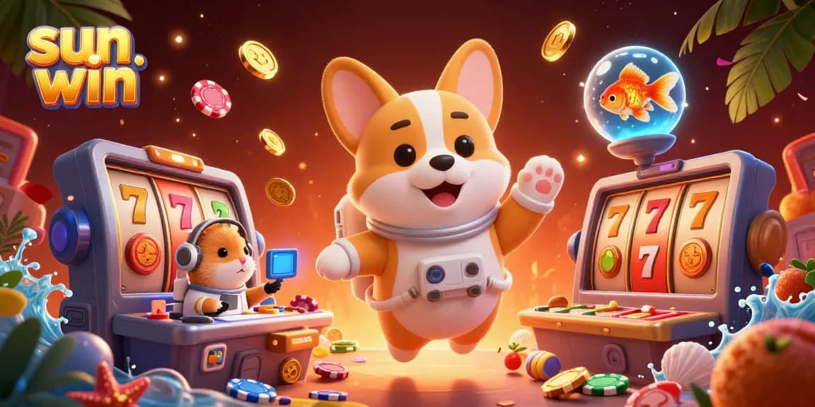 Engage with fun games at sun win casino, digital illustration of a space-themed slot scene with vibrant characters.