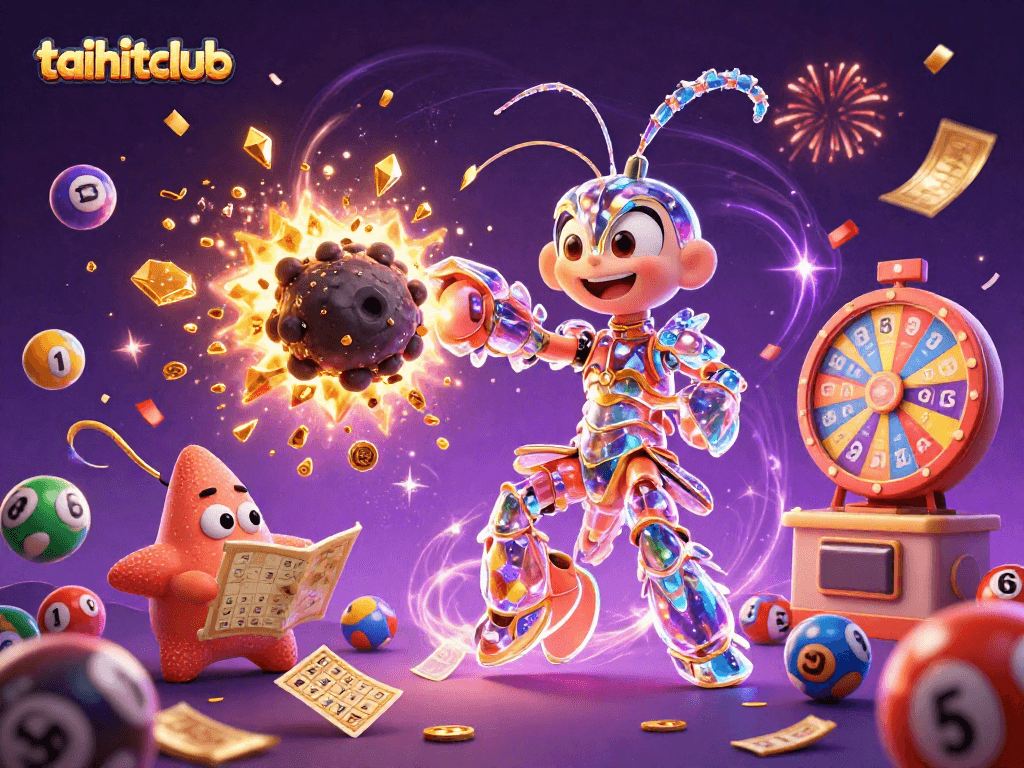 Experience vibrant gaming action with taihitclub's dazzling galactic casino illustration.