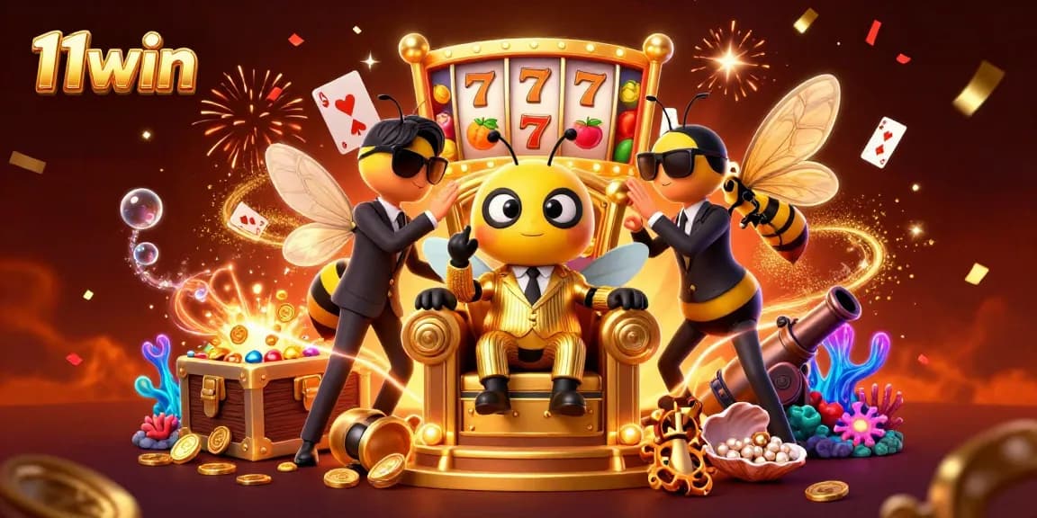 Experience winning strategies with 11win’s dynamic 3D casino illustration featuring flashy slot reels.