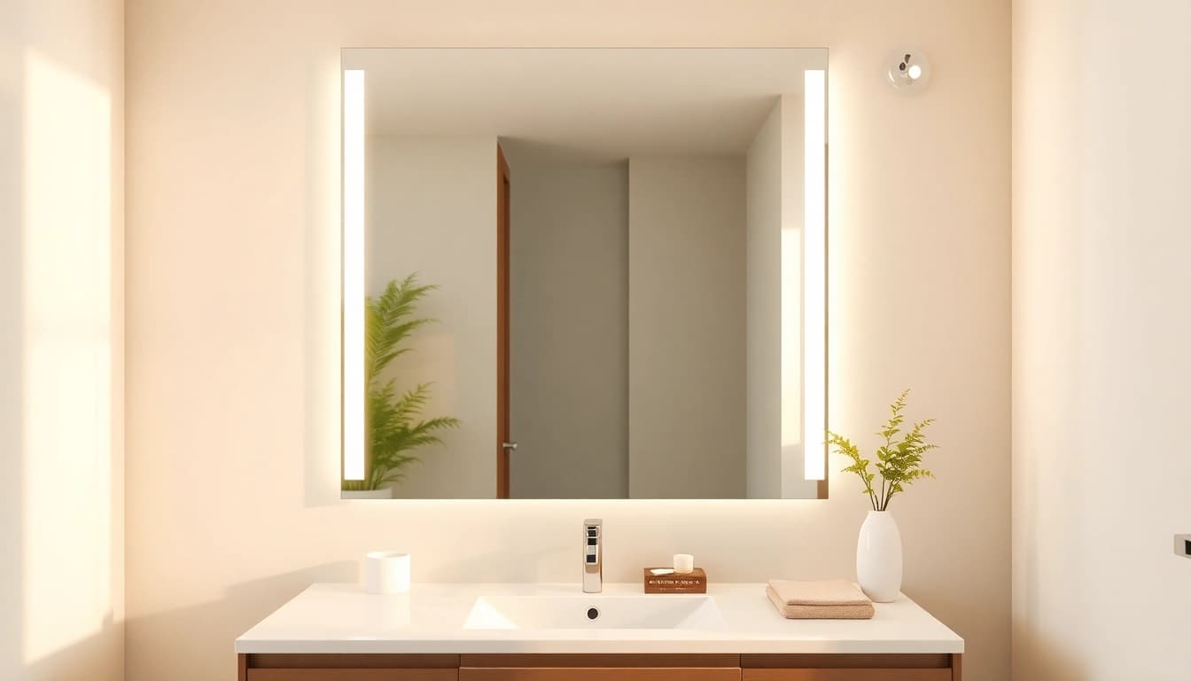 Enhance your space with an elegant led mirror offering modern design and ambient lighting.