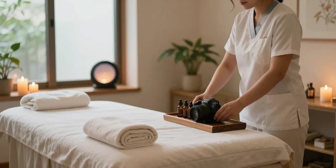 Experience 시흥출장마사지 in a serene therapy room with ambient lighting and calming décor.