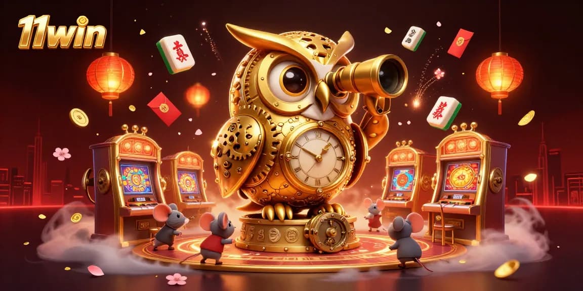 Experience the thrill of 11win with a golden owl scanning exciting casino action.