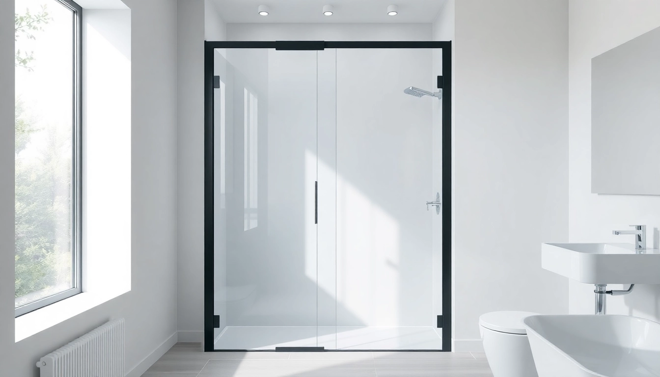 Enhance your space with a stylish black shower door that adds elegance and flair.