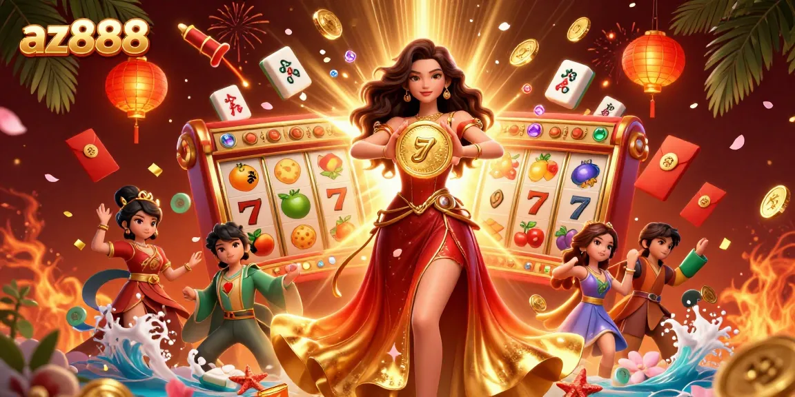 Join the excitement at az888, where vibrant jackpots and golden coins create a spectacular casino atmosphere.