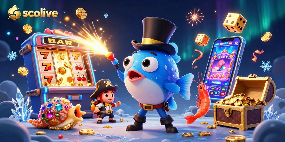 Socolive attracts golden coins in a vibrant online casino scene packed with 3D characters and dynamic elements.