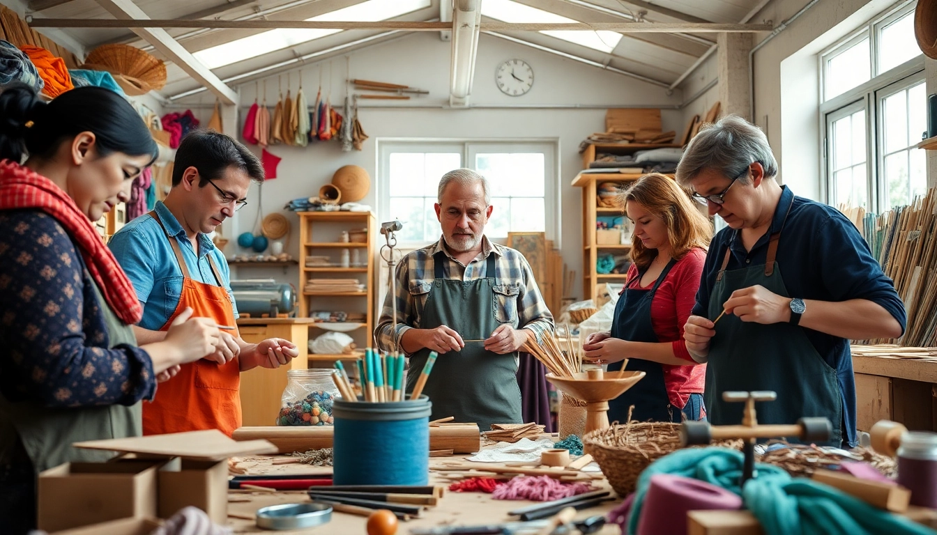 Engaging craft training programs showcasing artisans mastering their skills.