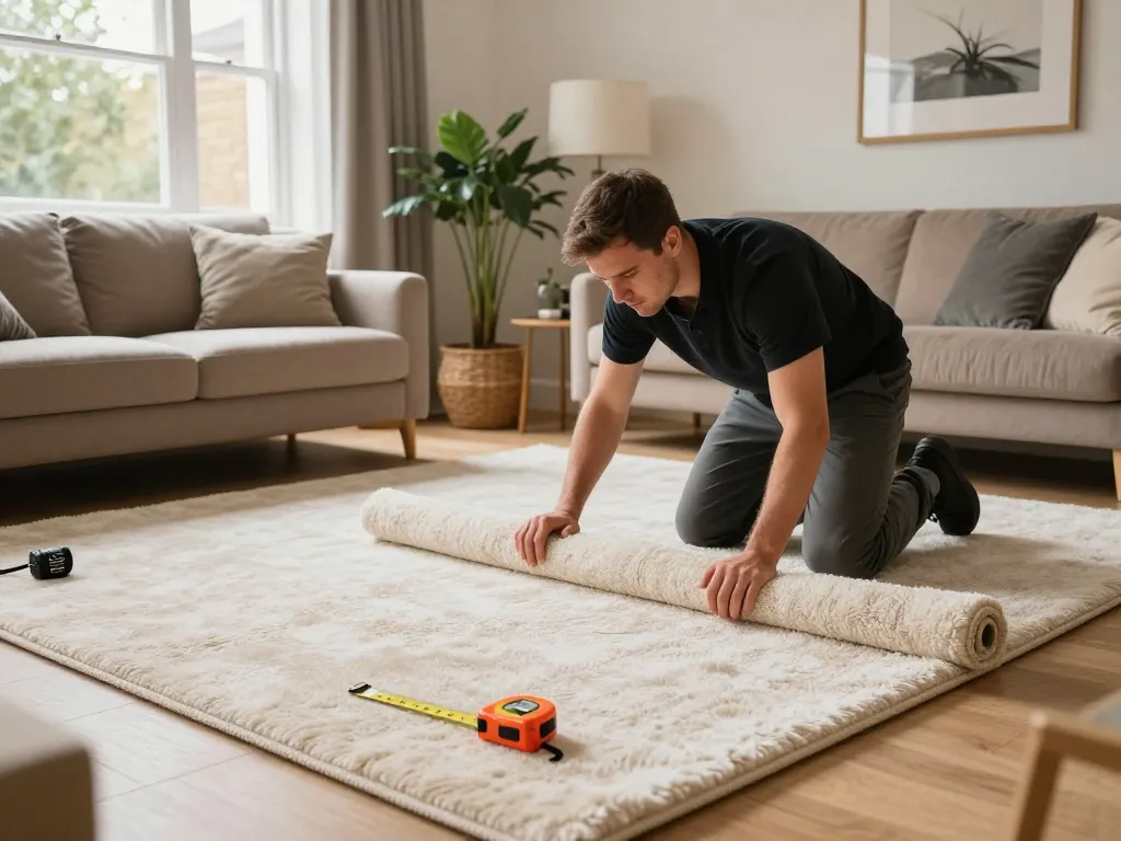 Expert carpet fitting services West London in a cozy living room with natural light.