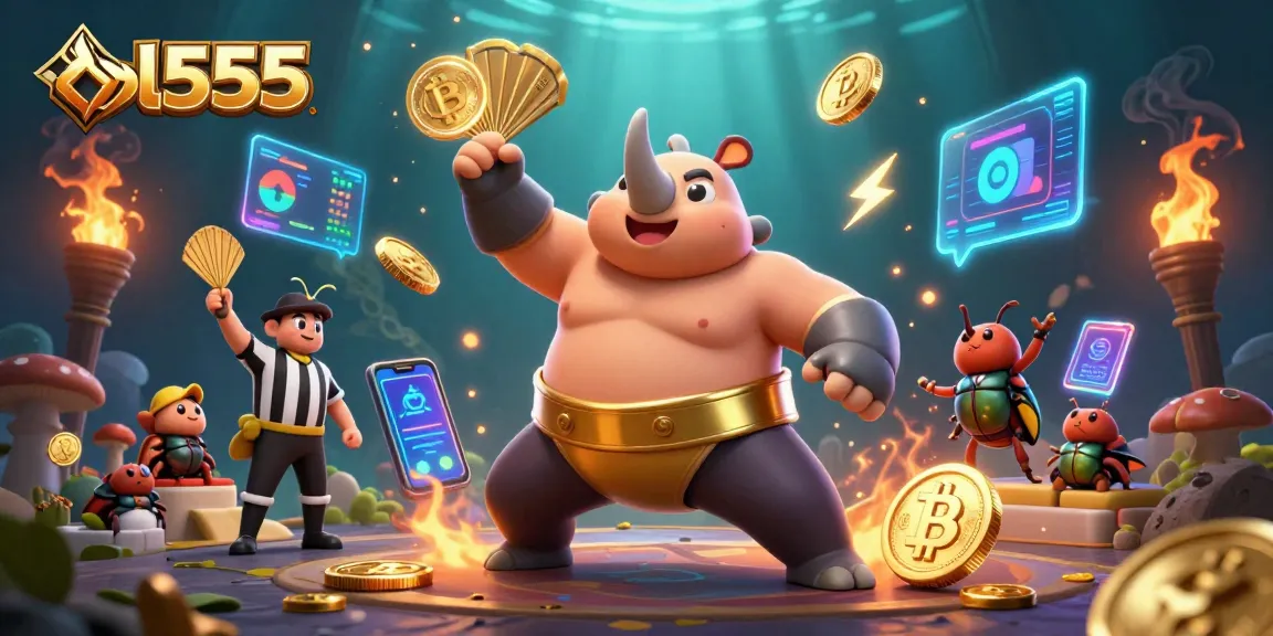 Experience thrilling gameplay with bl555, featuring dynamic 3D characters and vibrant casino elements.