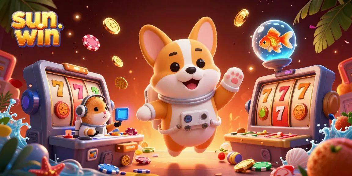 Engage with fun games at sun win casino, digital illustration of a space-themed slot scene with vibrant characters.