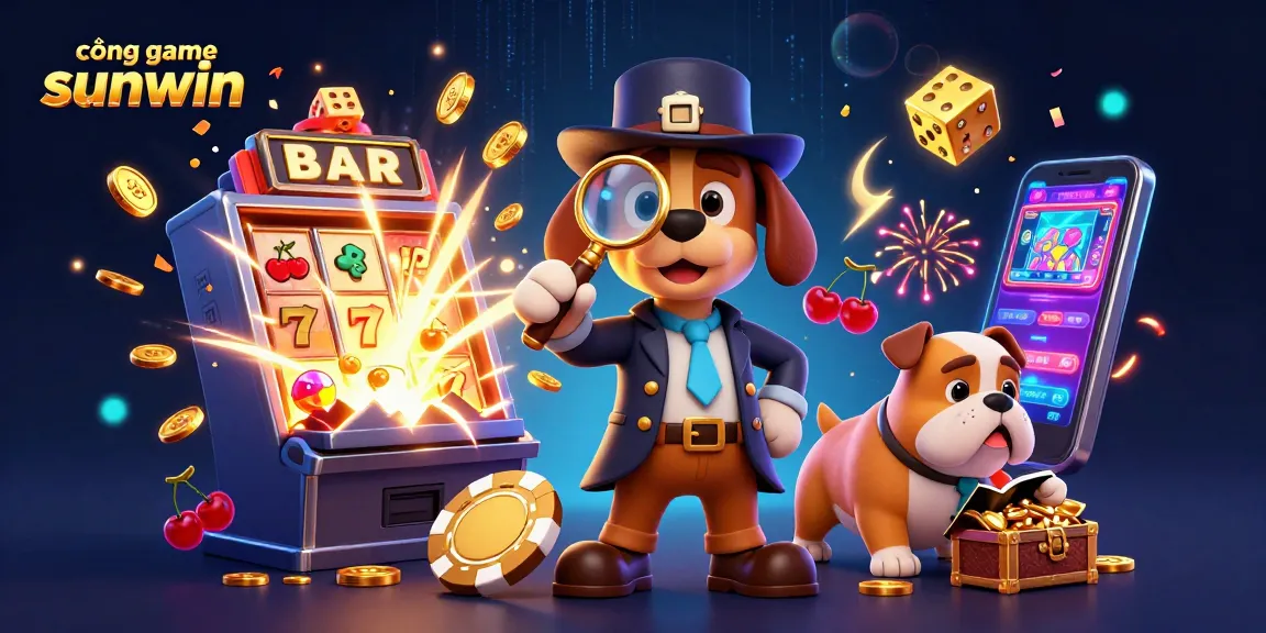 Experience the thrill of cổng game sunwin with a detective uncovering hidden treasures in illustrated casino chaos.