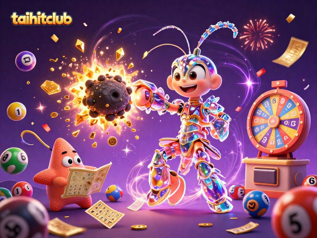 Experience vibrant gaming action with taihitclub's dazzling galactic casino illustration.