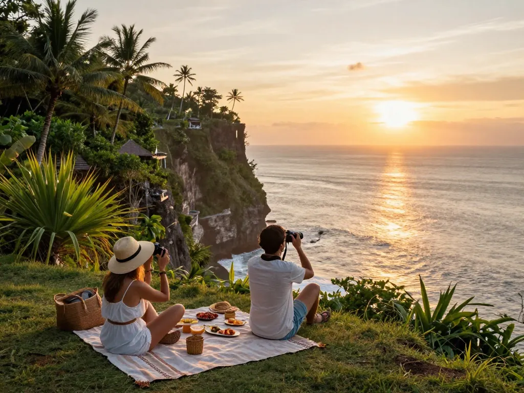 Book Bali tour packages and enjoy sunset views from stunning cliffside locations surrounded by nature.