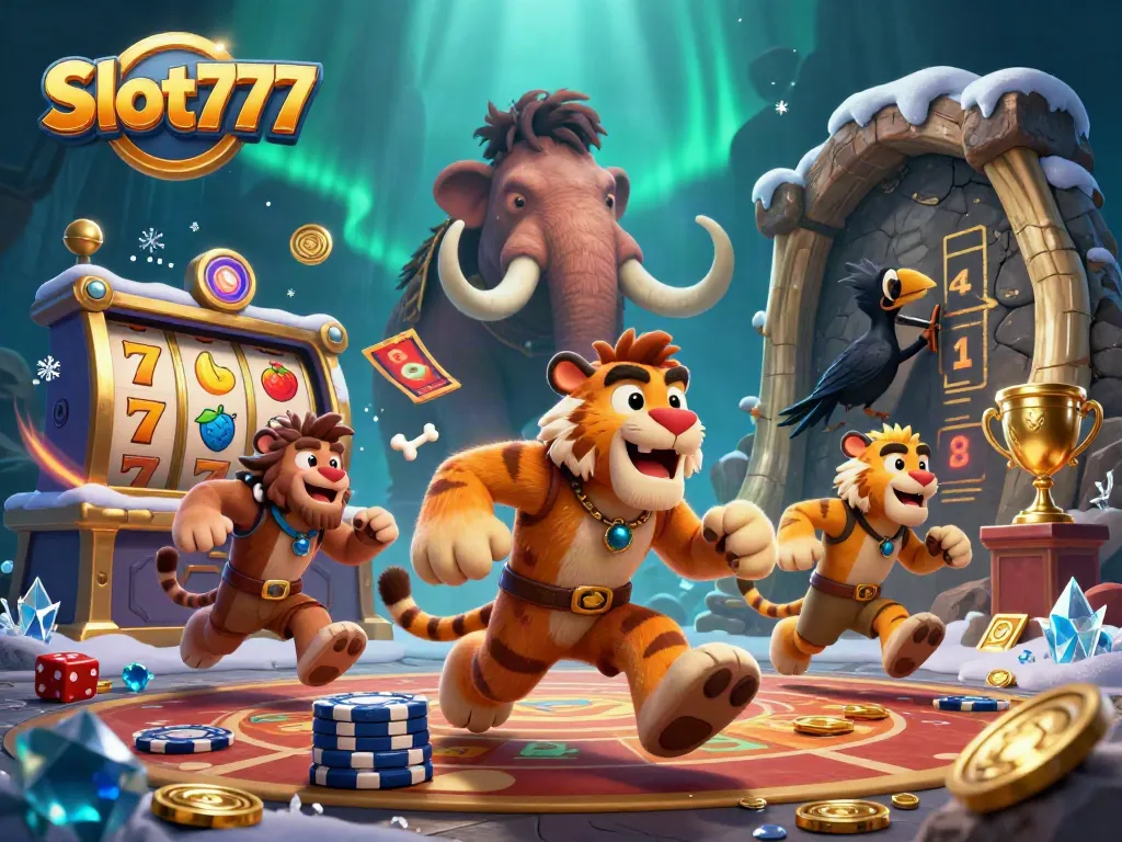 Mainkan Slot777 dengan simbol slot beruntung di kasino prasejarah yang penuh keseruan.