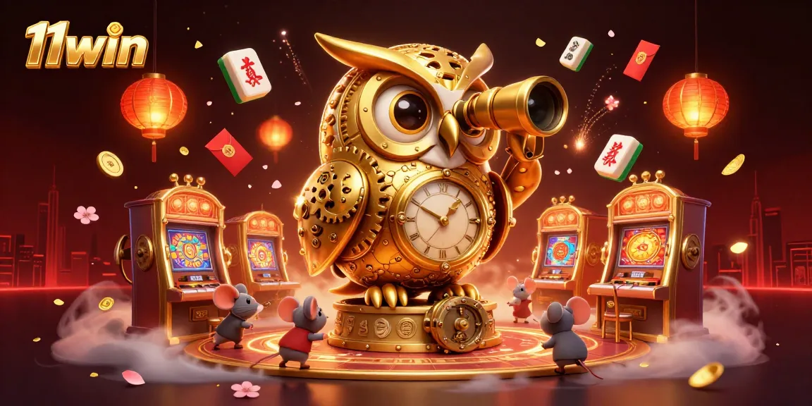 Experience the thrill of 11win with a golden owl scanning exciting casino action.