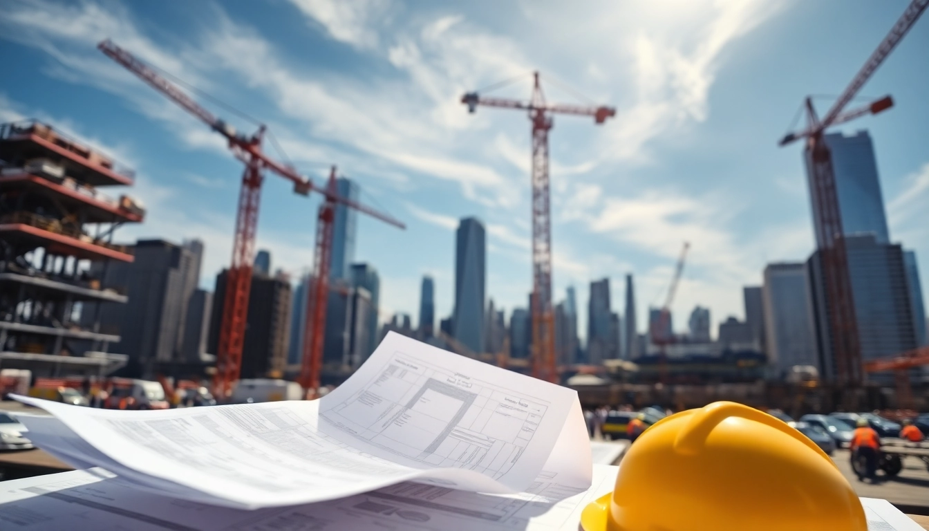 New York City Construction Manager overseeing a project at a busy construction site.