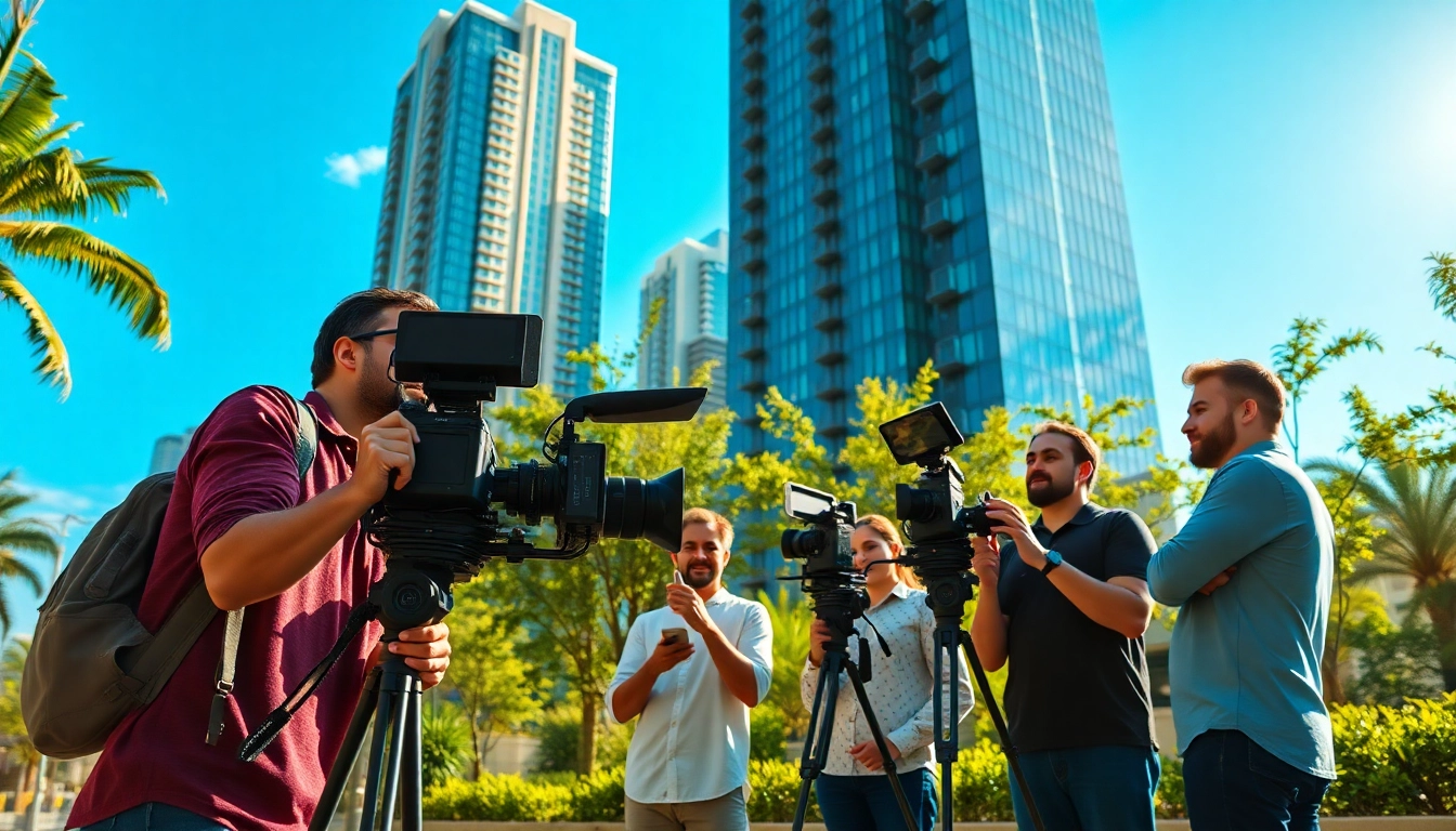 Capturing engaging commercial videography in a bustling city environment.