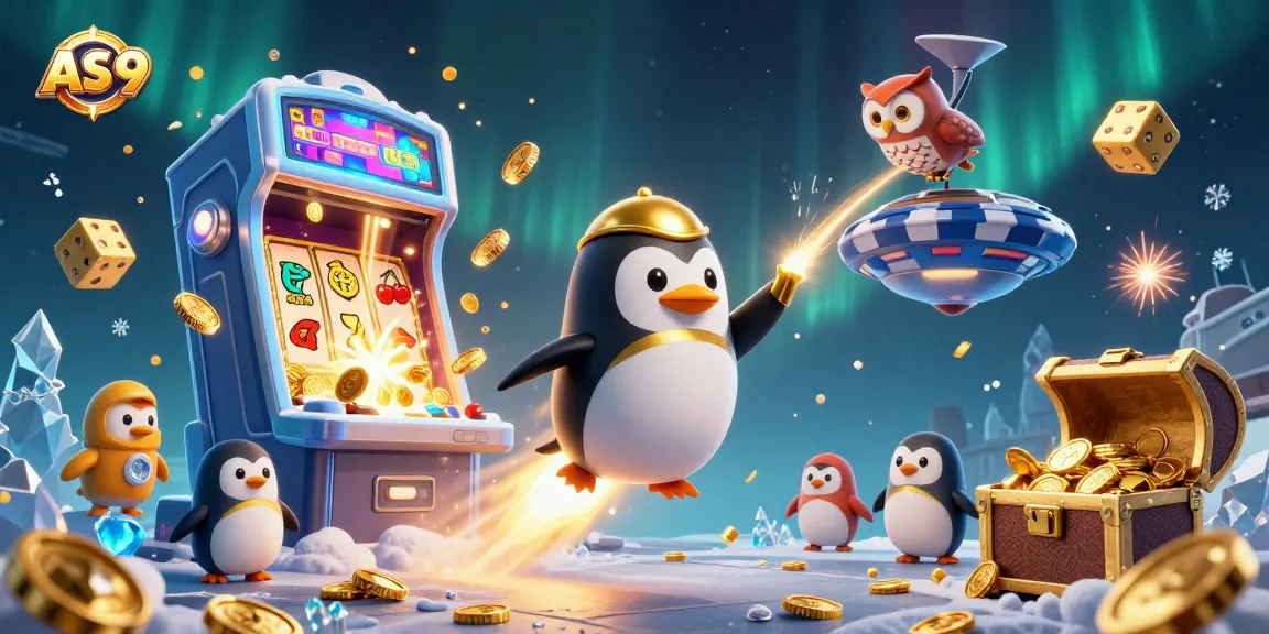 Experience exciting gameplay with AS 9 in this vibrant casino-themed 3D illustration.