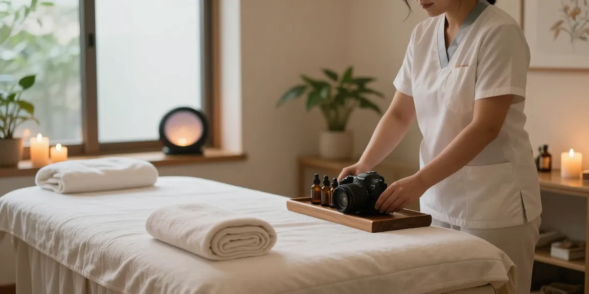 Experience 시흥출장마사지 in a serene therapy room with ambient lighting and calming décor.