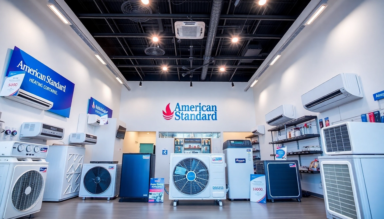 Find qualified american standard dealers near me showcasing HVAC products in a modern showroom. related image