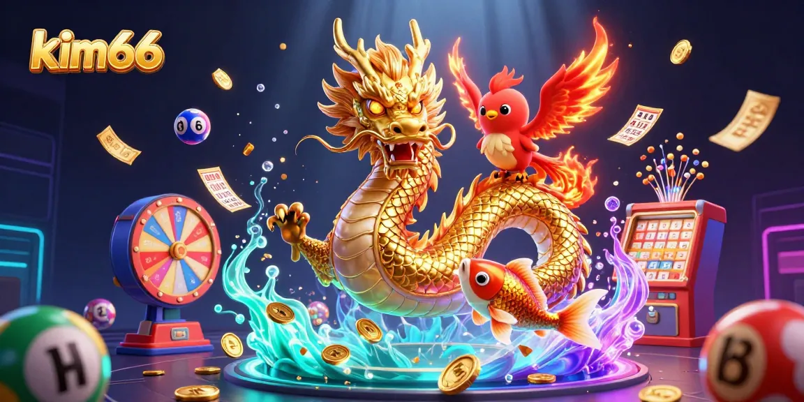 Experience thrilling wins with kim66 in a vibrant 3D illustration of dynamic casino excitement.