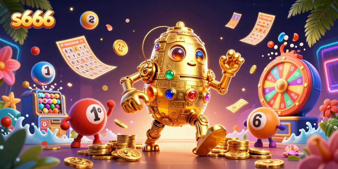 Experience exciting gambling action at s666 with a vibrant casino-themed 3D illustration.
