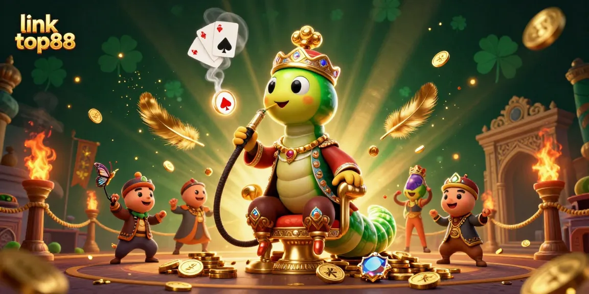 Engage in exciting gameplay with link top88 featuring a captivating caterpillar master blowing poker hand smoke rings.