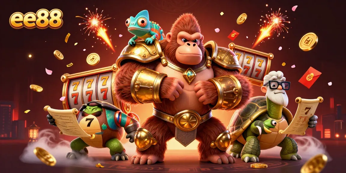 Witness the excitement of ee88 as the mighty gorilla king and his wise companions celebrate with jackpots and golden rewards.