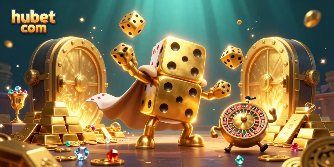 Spin the golden dice and unlock treasures at hubet com in this vibrant casino scene.