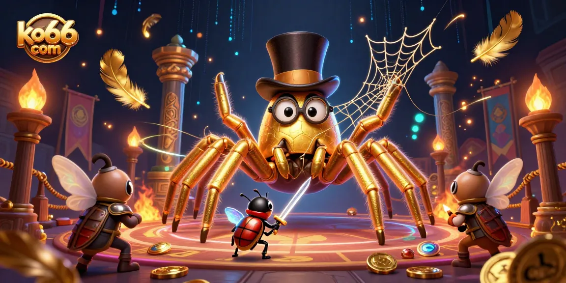 Engage in thrilling gameplay at ko66 com with a captivating scene featuring unique characters in a vibrant casino setting.
